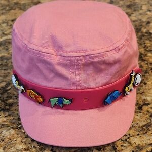 CROCS Pink and‎ Red Cadet Hat with Vehicle Motifs